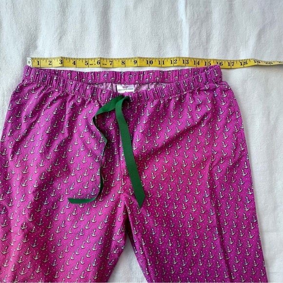 Vineyard Vines Pink Anchor Patterned Pajama Pants Drawstring Waist Women’s Small - Picture 6 of 7